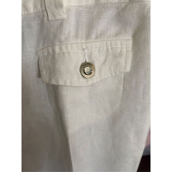 Inc women’s 100% white linen casual summer pants size 6P  - Picture 4 of 5